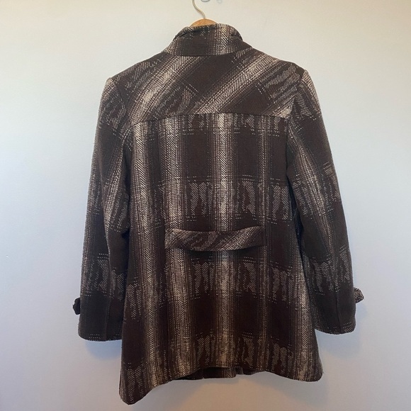 NORTHERN Reflections Jacket Wool Tweed Coat Brown Neutral Warm Button Up Large - Picture 9 of 15
